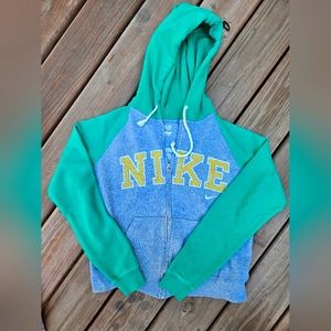 NIKE hooded cropped zip-up